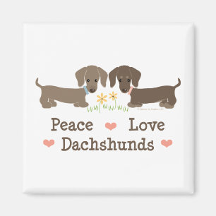 Vrede Liefde Dachshunds Magnet