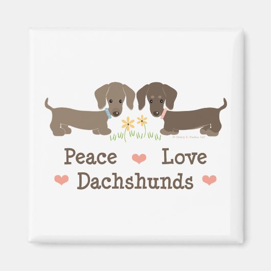 Vrede Liefde Dachshunds Magnet (Voorkant)