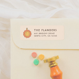 Vrede & Liefde Daisy Retro Groovy Kerstvakantie Etiket