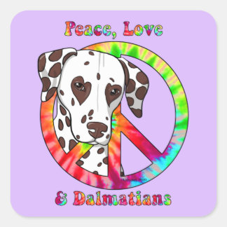 Vrede, liefde & Dalmatiërs Vierkante Sticker
