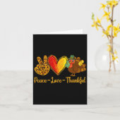 Vrede Liefde Dankbaar Turkije Grappige Thanksgivin Kaart (Gele Bloem)