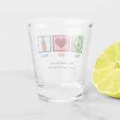 Vrede Liefde Debat Team Custom College Shot Glas (Achterkant)