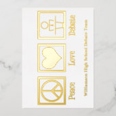 Vrede Liefde Debatteam Aangepaste School Goud Folie Feestdagenkaart (Voorkant)