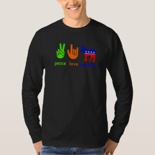 Vrede Liefde Democraat Ezel Tussentijdse Verkiezin T-shirt