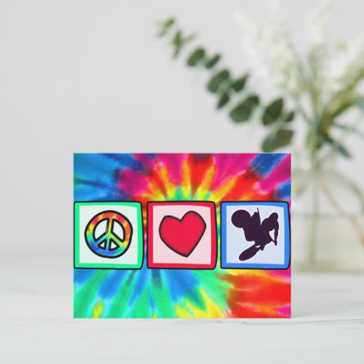 Vrede, liefde, Dirt Bike Briefkaart (Staand voorkant)