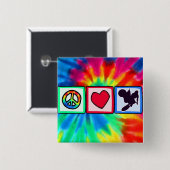 Vrede, liefde, Dirt Bike Vierkante Button 5,1 Cm (Voorkant /achterkant)