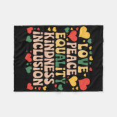 Vrede Liefde Diversiteit Inclusie Black History Mo Fleece Deken (Voorkant (Horizontaal))