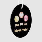 Vrede Liefde Doberman Pinscher Ornament (voorkant)