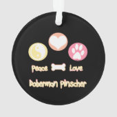 Vrede Liefde Doberman Pinscher Ornament (achterkant)