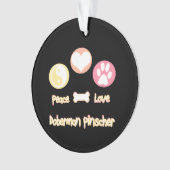 Vrede Liefde Doberman Pinscher Ornament (voorkant)