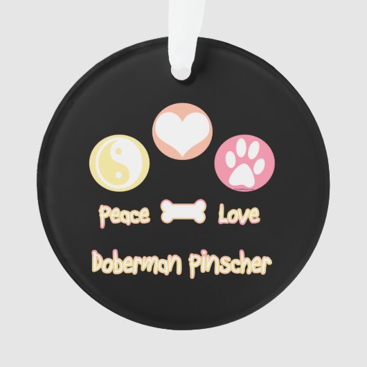 Vrede Liefde Doberman Pinscher Ornament (voorkant)