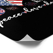 Vrede Liefde Doods Goldendoodle Usa Vlag Doodle 4e Poster (Hoek)