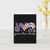 Vrede Liefde Doods Goldendoodle Vlag Doodle 4e Kaart (Gele Bloem)