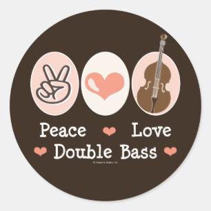 Vrede Liefde Dubbele Bas Stickers