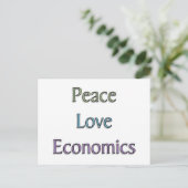 Vrede, liefde, economie briefkaart (Staand voorkant)