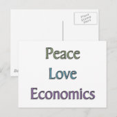 Vrede, liefde, economie briefkaart (Voorkant / Achterkant)