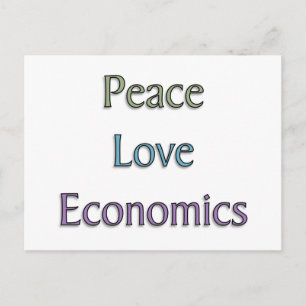 Vrede, liefde, economie briefkaart