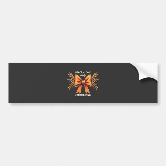 Vrede Liefde Eenheid Einde Pesten Bewustzijn Bumpersticker (Voorkant)