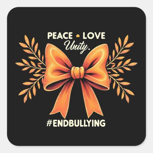 Vrede Liefde Eenheid Einde Pesten Bewustzijn Vierkante Sticker (Voorkant)