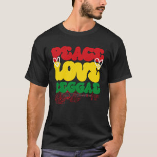 Vrede Liefde Eenheid Rastafari Kleding Jamaica Sou T-shirt
