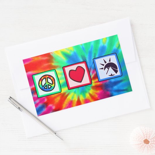 Vrede, liefde, Egyptenaren Rechthoekige Sticker (Envelop)