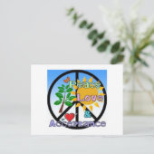 Vrede, liefde en acceptatie-Vredesteken Briefkaart (Staand voorkant)