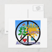 Vrede, liefde en acceptatie-Vredesteken Briefkaart (Voorkant / Achterkant)
