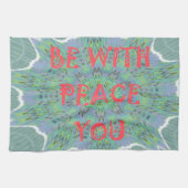 Vrede, liefde en Afrikaanse print Theedoek (Horizontaal)