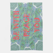 Vrede, liefde en Afrikaanse print Theedoek (Verticaal)