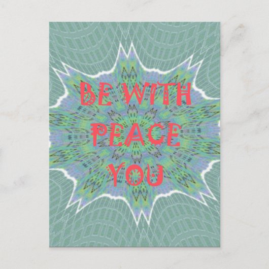 Vrede, liefde en Afrikaanse print: Vrede zij met u Briefkaart (Voorkant)