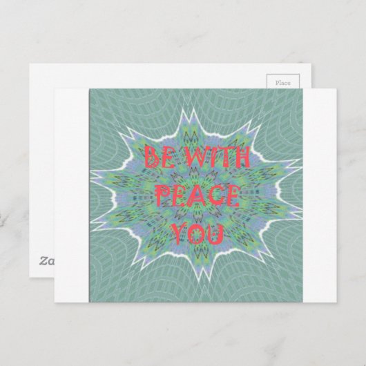 Vrede, liefde en Afrikaanse print: Vrede zij met u Briefkaart (Voorkant / Achterkant)