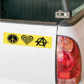 Vrede Liefde en Anarchie Bumpersticker (Op Truck)