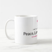 Vrede, liefde en arbeid koffiemok (Links)