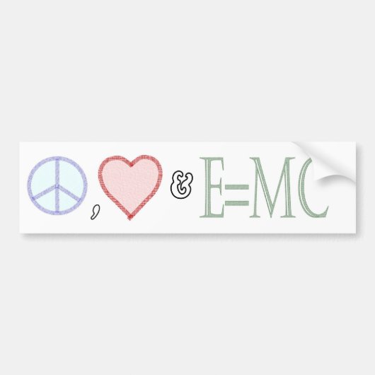 Vrede, liefde en begrip bumpersticker (Voorkant)