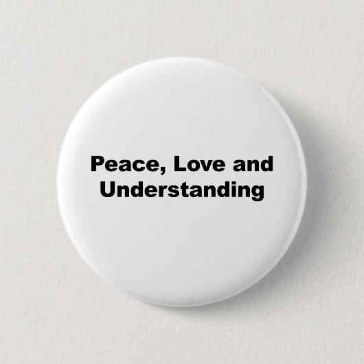 Vrede, liefde en begrip ronde button 5,7 cm (Voorkant)