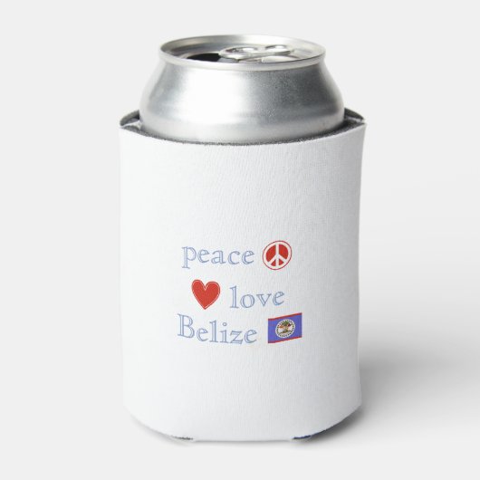 Vrede Liefde en Belize Blikjeskoeler (Blikje Voorkant)