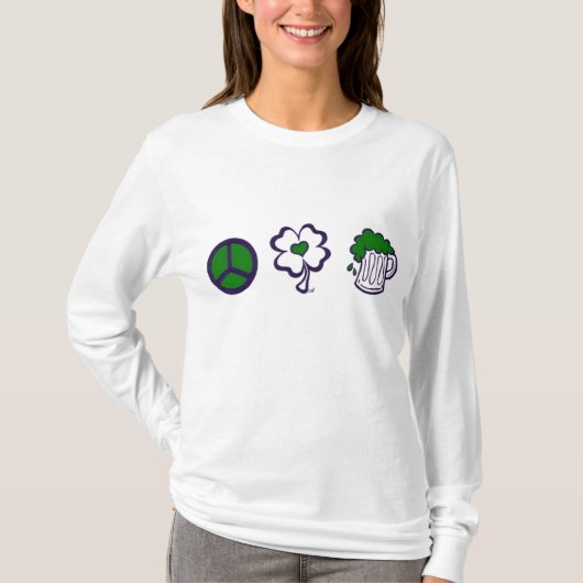 Vrede, liefde en bier t-shirt (Voorkant)