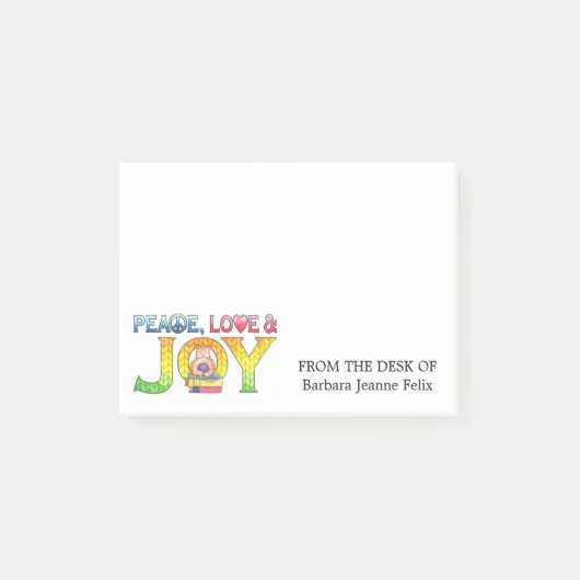 Vrede, liefde en blijdschap Kat met boeken Post-it® Notes (Voorkant)