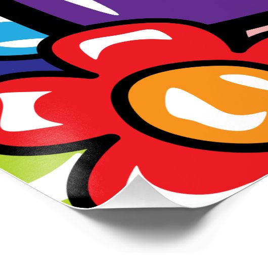 Vrede, liefde en bloemen perfect poster (Hoek)