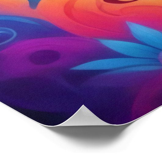 Vrede, liefde en bloemen poster (Hoek)