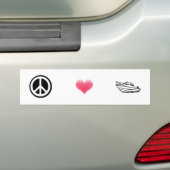 Vrede, Liefde en Boating Bumpersticker (Op auto)