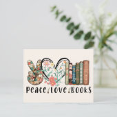 Vrede, Liefde en Boeken Briefkaart (Staand voorkant)