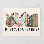 Vrede, Liefde en Boeken Briefkaart (Voorkant)