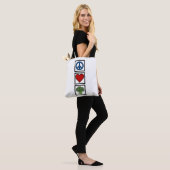 Vrede Liefde en Broccoli Symbolen Tote Bag (Op model)