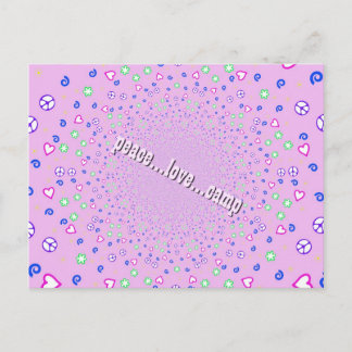 Vrede, liefde en campagne briefkaart