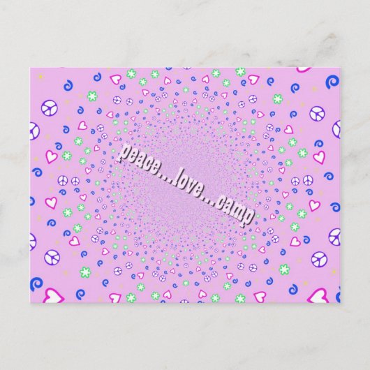 Vrede, liefde en campagne briefkaart (Voorkant)