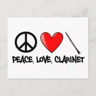 Vrede, liefde en Clarinet Briefkaart