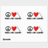 Vrede, liefde en Clarinet Ovale Sticker (Vel)