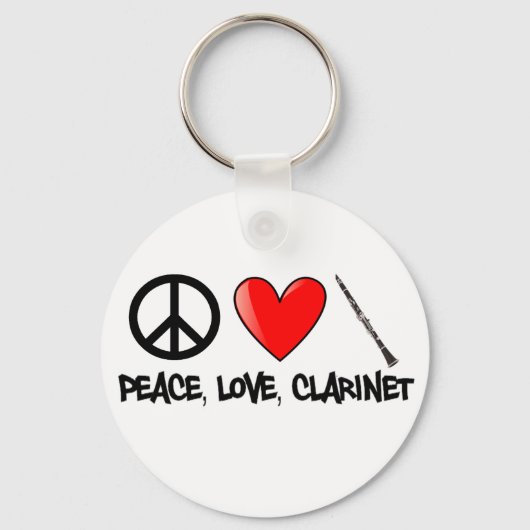 Vrede, liefde en Clarinet Sleutelhanger (Voorkant)
