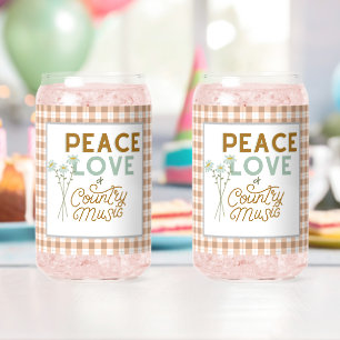 Vrede Liefde en Countrymuziek Blikvorm Glas